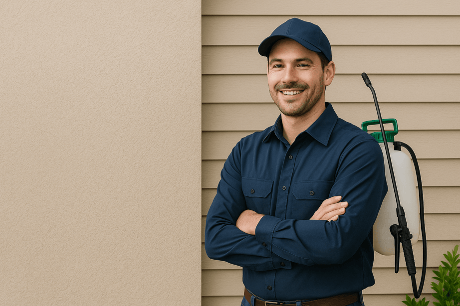 Commercial Pest Control in Syracuse, NY against a background of pest control elements